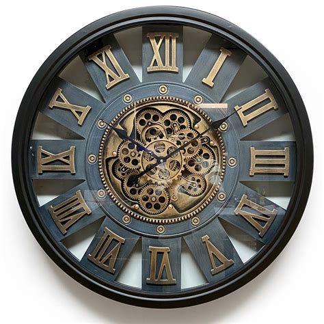 clock with exposed gears.